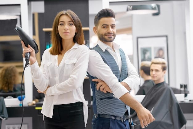 Zespół profesjonalistów w salonie fryzjerskim – kariera Kosswell Professional